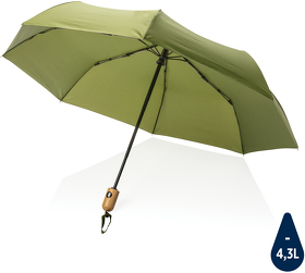 Автоматический зонт Impact из RPET AWARE™ с бамбуковой рукояткой, d94 см (XP850.617)