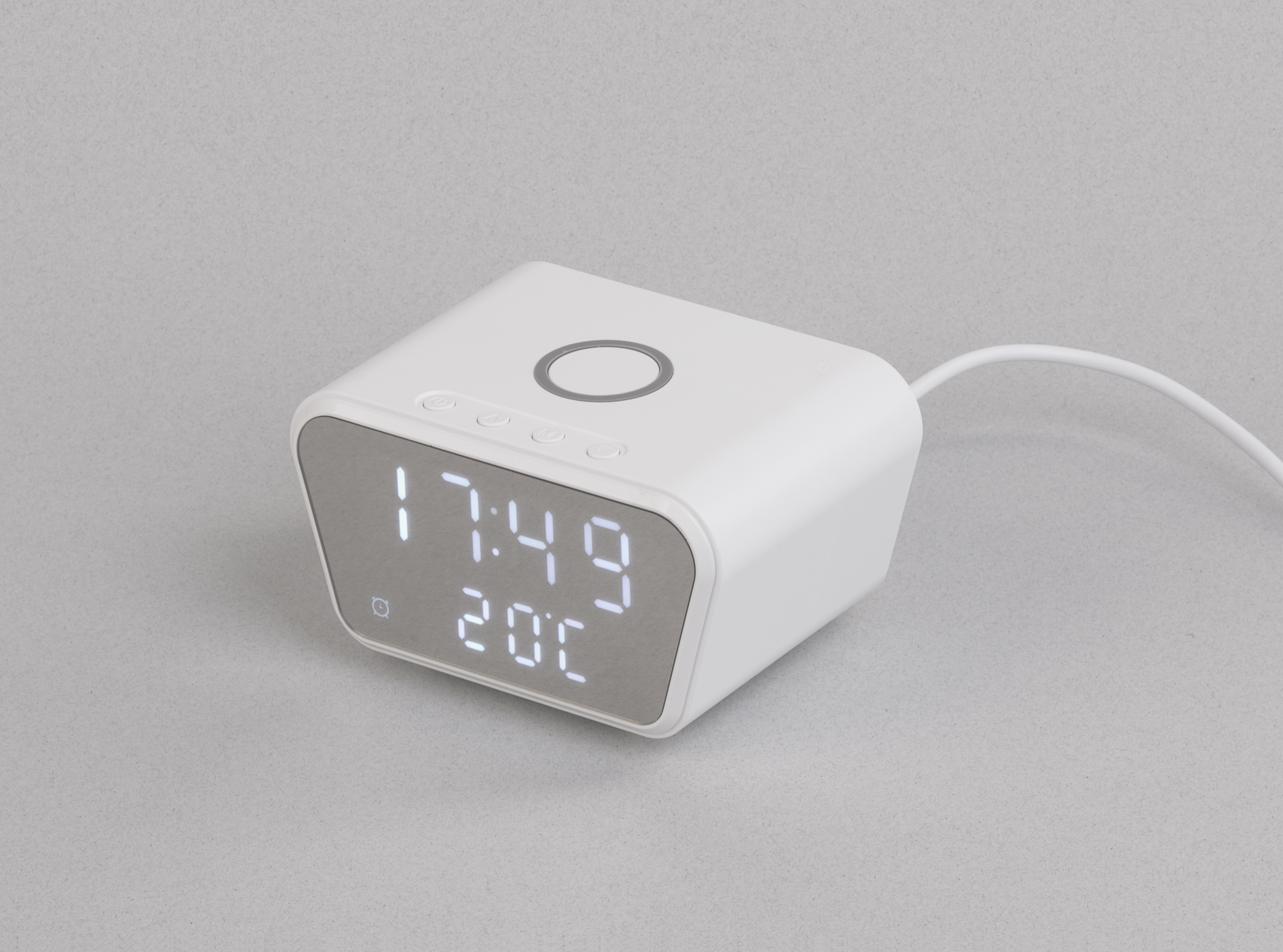 Артикул: E9607-1 — Настольные часы "Smart Clock" с беспроводным (15W) зарядным устройством, будильником и термометром