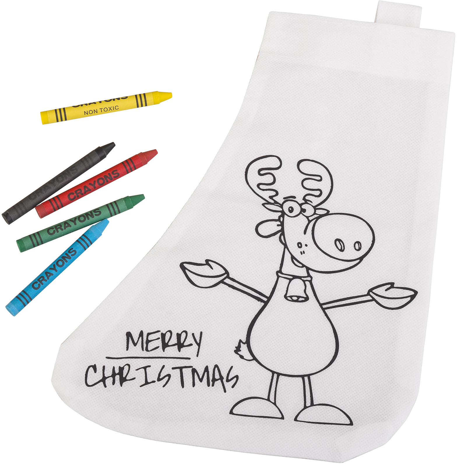 Артикул: E2150 — Мешок-раскраска "Merry christmas" с восковыми мелками