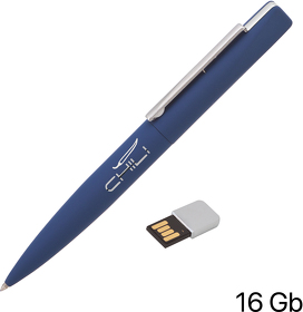 Ручка шариковая "Callisto" с флеш-картой 16Gb, оранжевый, покрытие soft touch (E6828-21S/16Gb)