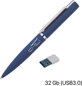 E6828-21S/32Gb3 - Ручка шариковая "Callisto" с флеш-картой 32Gb (USB3.0), покрытие soft touch