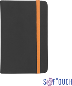 Блокнот "Бергамо", покрытие soft touch, формат А6, черный/оранжевый# (E3812-3/10)