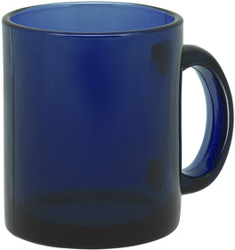 Кружка стеклянная синяя (E6811-2)