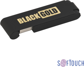 Флеш-карта "Case", объем памяти 16GB, черный/золото, покрытие soft touch (E6837-3G/16Gb)