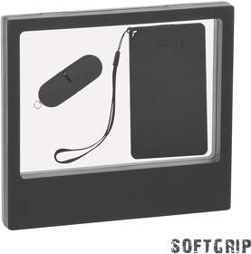 Подарочный набор "Камень" с покрытием soft grip на 3 предмета, черный (E8847-3/3)