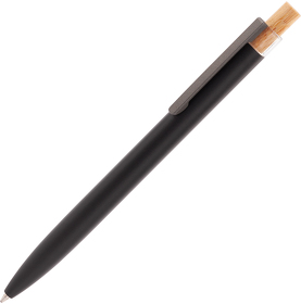 Ручка шариковая "Matt" из переработанного алюминия и пластика, с кнопкой из бамбука (E7455-3)