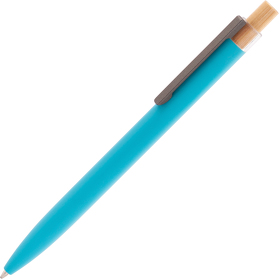Ручка шариковая "Matt" из переработанного алюминия и пластика, с кнопкой из бамбука (E7455-44)