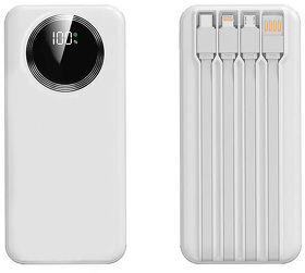 Зарядное устройство "Phantom" 10000 mAh с 4мя встроенными кабелями и цифровым индикатором заряда (E5448-1)