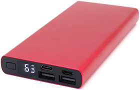 Внешний аккумулятор Höginn в металлическом корпусе, 10000 mAh, красный. (R2021.055)