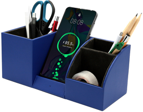 Настольный органайзер Boss c беспроводной зарядкой, синий (R7025.03)