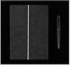 Набор подарочный Solution Prestige Duo, (Ежедневник в суперобложке Country Galaxy Nuba A5+, Ручка шариковая матовая Prime), черный (R620103.03)