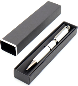 Ручка Senator в коробке Cradle чёрной с серебристым, белая (R54076.01)