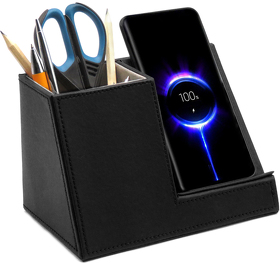 Настольный органайзер Ron c беспроводной зарядкой, черный (R7017.02)