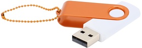 Флешка Designer To Go 2.0 USB 16Gb, белый/оранжевый (R3033R.01.07)