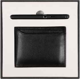 Набор подарочный Solution Superior Duo (кошелек с картхолдером, ручка роллер), чёрный (R615177.03)