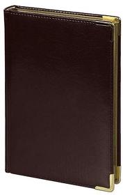 Ежедневник полудатированный Classic Pristine Gold А5, темно-коричневый с золотом, с металлическими уголками, в твердой обложке с поролоном (R35313.147.1726 new)