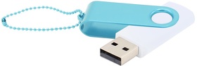 Флешка Designer To Go 2.0 USB 16Gb, белый/бирюзовый (R3033R.01.17)
