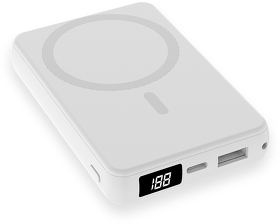 Магнитный внешний аккумулятор Quantum с беспроводной зарядкой (15W), 10000 Mah, белый (R2053.01)