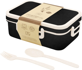 Ланчбокс (контейнер для еды) Inar из пшеничного волокна, чёрный. (R13004.022)