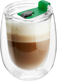 Стакан стеклянный Mango To Go, белый/зелёный (R56001.01.04)