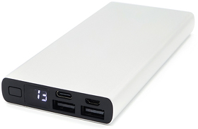 Внешний аккумулятор Höginn в металлическом корпусе, 10000 mAh, серый. (R2021.011)