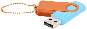 Флешка Designer To Go 2.0 USB 16Gb, голубой/оранжевый (R3033R.08.07)