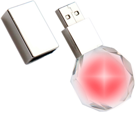 Флешка Diamond 16 Гб, красная подсветка (R3019.05)