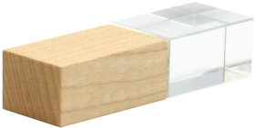 Флешка Кристал Bamboo 16 Гб, белая подсветка (R3017.11)