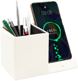 Настольный органайзер Elegans c беспроводной зарядкой, белый (R7023.01)