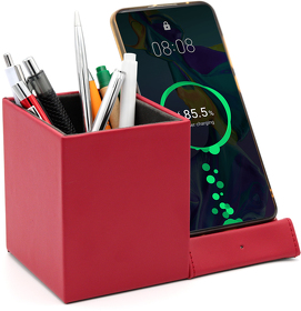 Настольный органайзер Elegans c беспроводной зарядкой, красный (R7023.05)