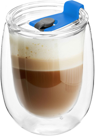 Стакан стеклянный Mango To Go, белый/синий (R56001.01.03)