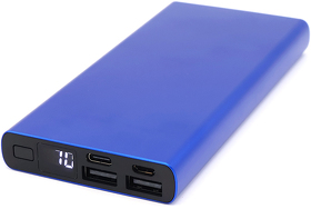 Внешний аккумулятор Höginn в металлическом корпусе, 10000 mAh, синий. (R2021.033)