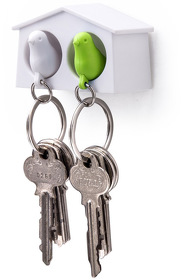 Держатель и брелок для ключей двойной Mini Duo Sparrow (RQL10185-WH-WH-GN)