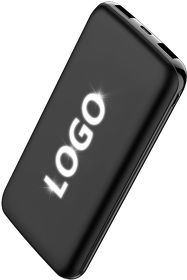 Внешний аккумулятор Kugo, 10000 mAh с подсветкой гравировки, черный (R2046.02)