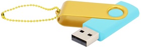 Флешка Designer To Go 2.0 USB 16Gb, бирюзовый/желтый (R3033R.17.06)