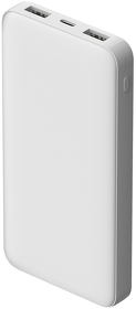 Внешний аккумулятор Polus, 10000 Mah, софт-тач покрытие, белый (R2018.01)