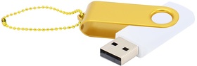 Флешка Designer To Go 2.0 USB 16Gb, белый/желтый (R3033R.01.06)