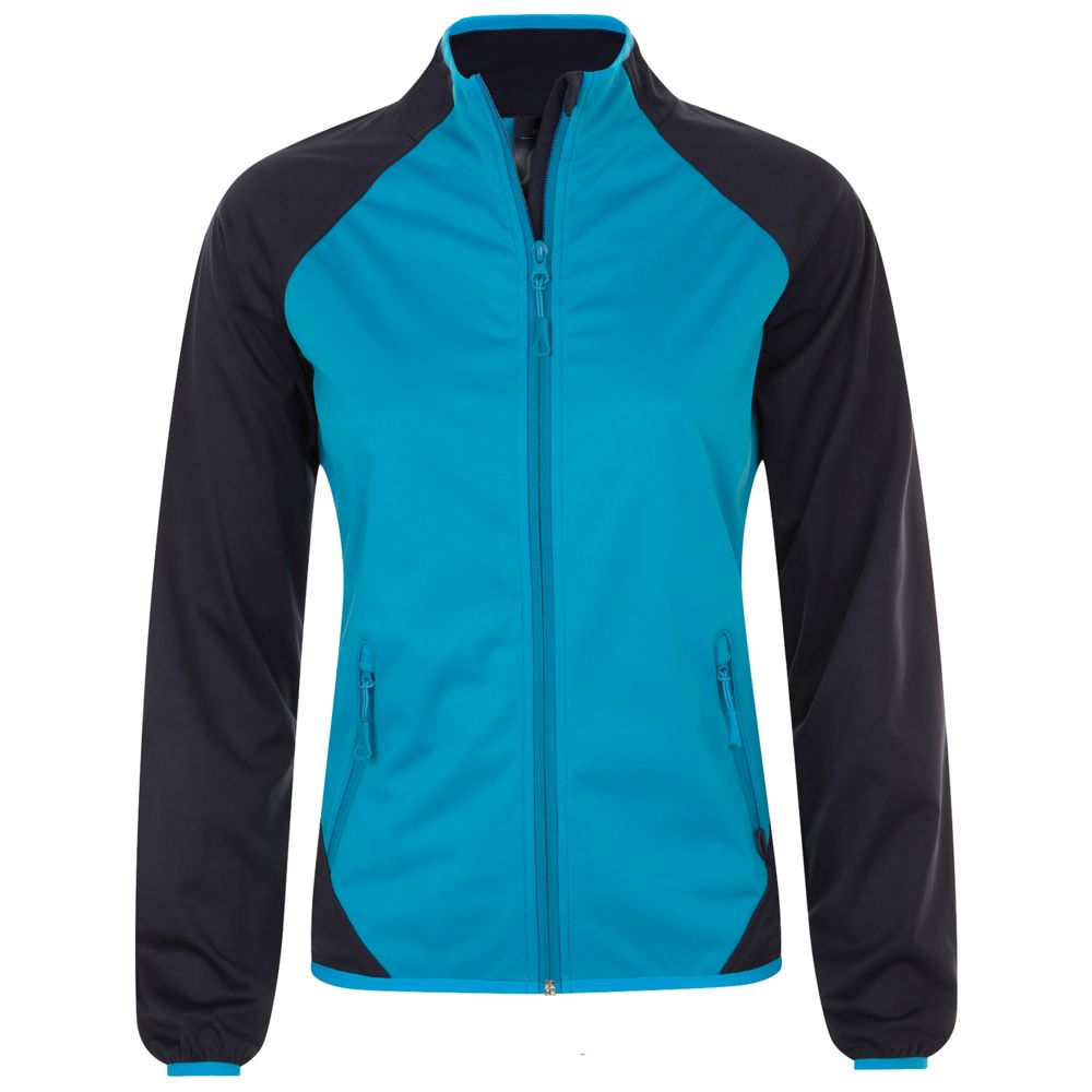 Артикул: P01625507 — Куртка софтшелл женская Rollings Women, бирюзовая с темно-синим