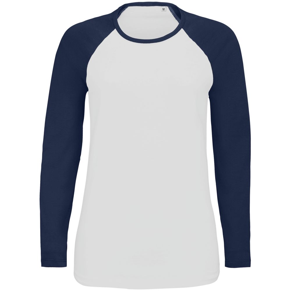Артикул: P02943904 — Футболка женская с длинным рукавом Milky Lsl, белая с темно-синим