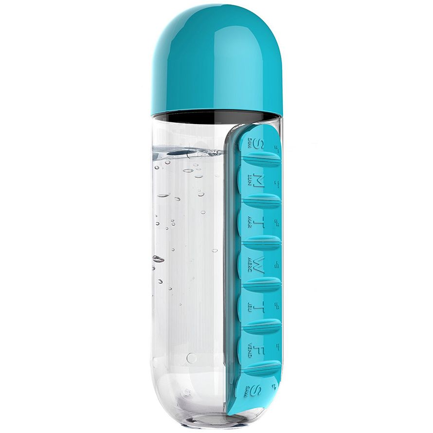 Артикул: P10692.14 — Бутылка с таблетницей In Style, голубая