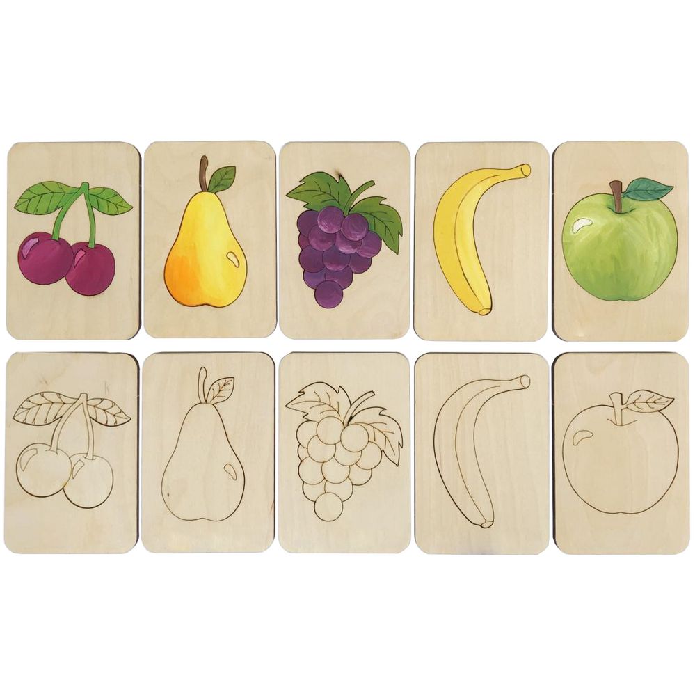 Артикул: P11495.02 — Карточки-раскраски Wood Games, фрукты