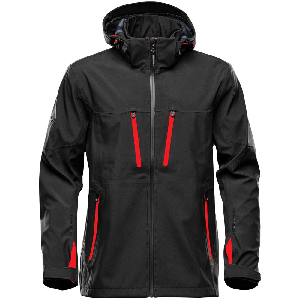 Артикул: P11629.35 — Куртка софтшелл мужская Patrol, черная с красным