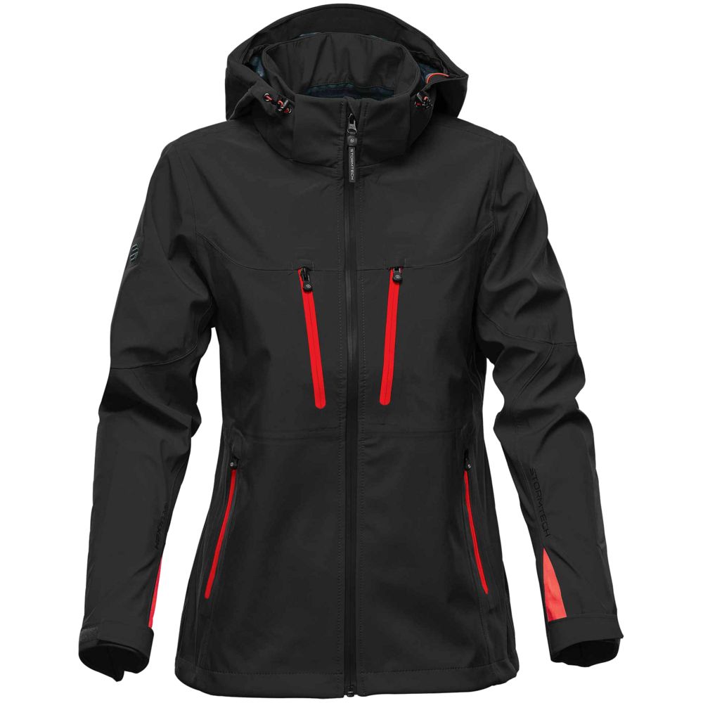 Артикул: P11631.35 — Куртка софтшелл женская Patrol, черная с красным