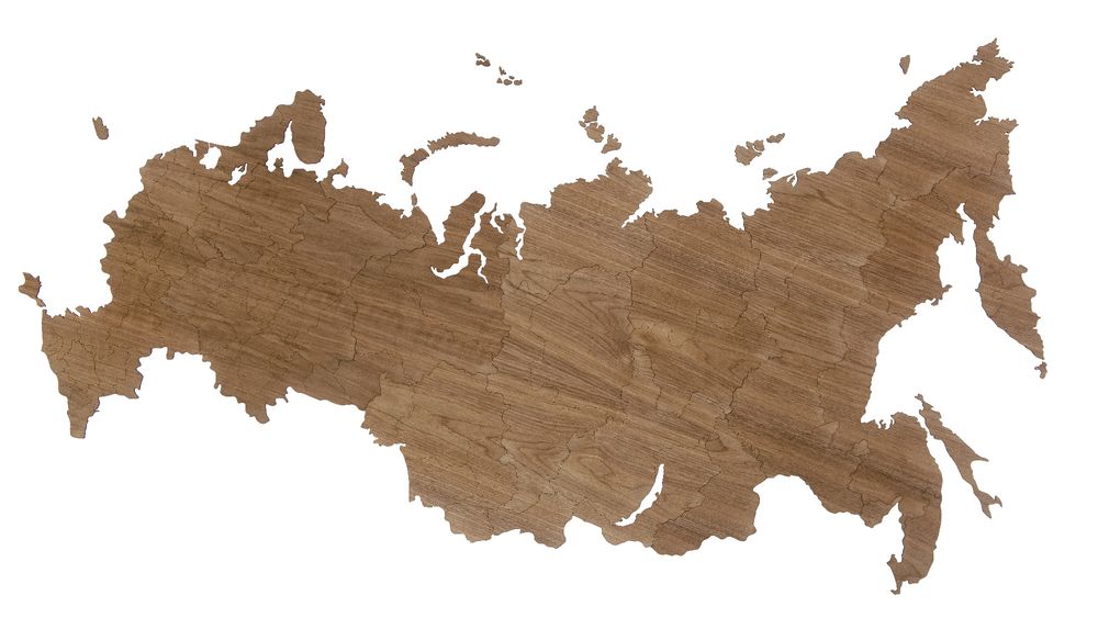Артикул: P13018.00 — Деревянная карта России, орех