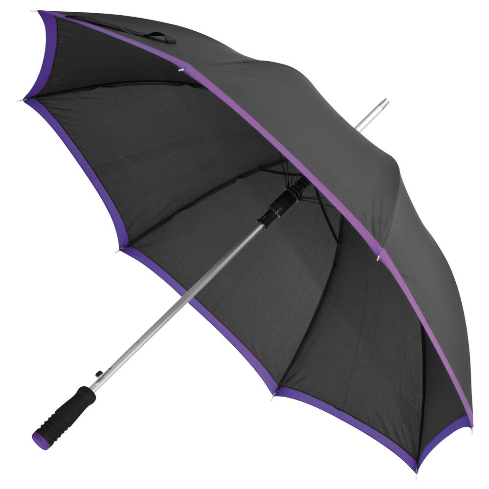 Артикул: P13037.37 — Зонт-трость Highlight, черный с фиолетовым
