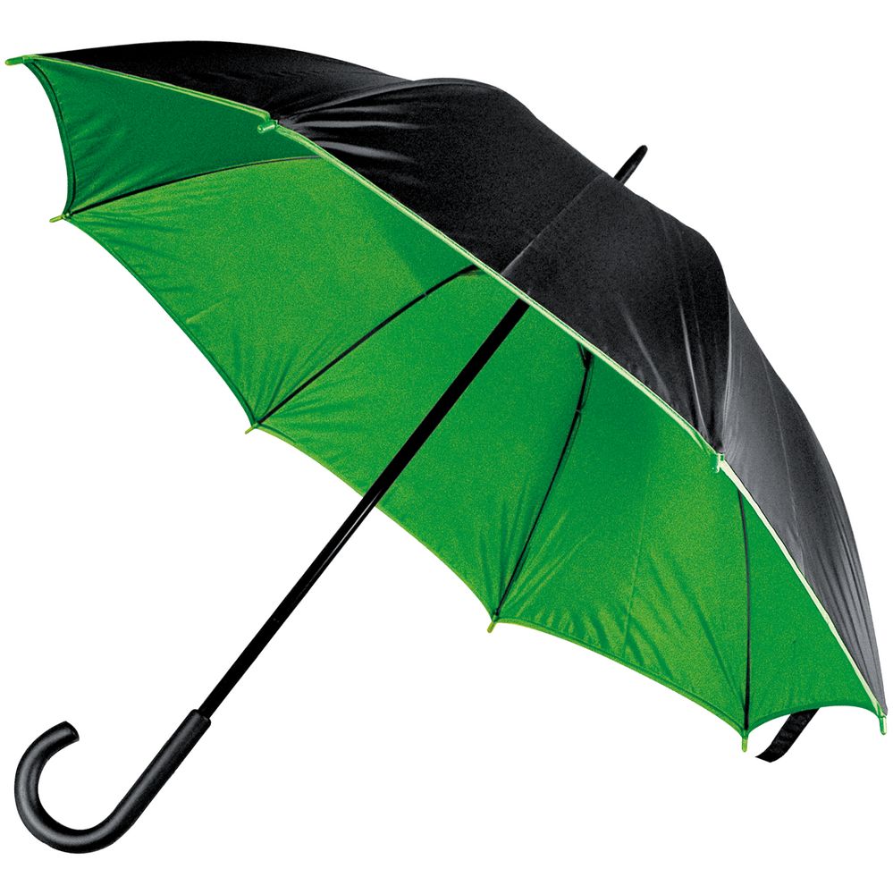Артикул: P13040.39 — Зонт-трость Downtown, черный с зеленым