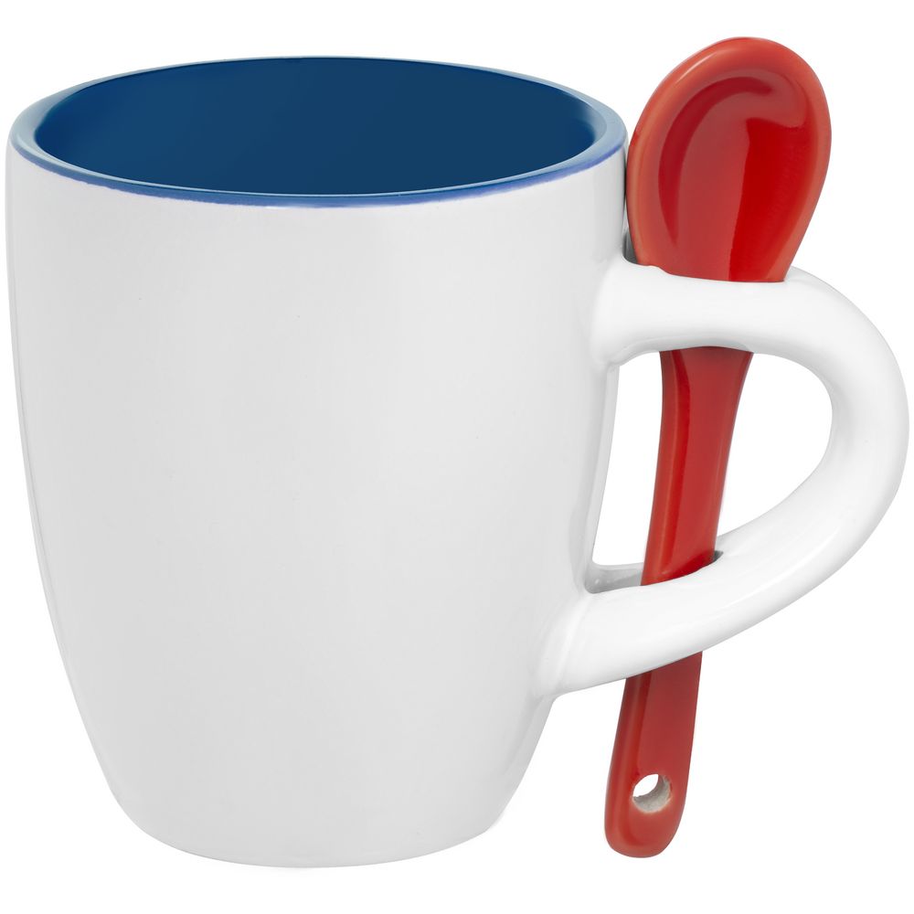 Артикул: P13138.45 — Кофейная кружка Pairy с ложкой, синяя с красной