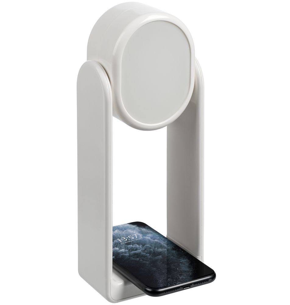 Артикул: P13370.60 — Настольная лампа с зеркалом и беспроводной зарядкой Tyro, белая