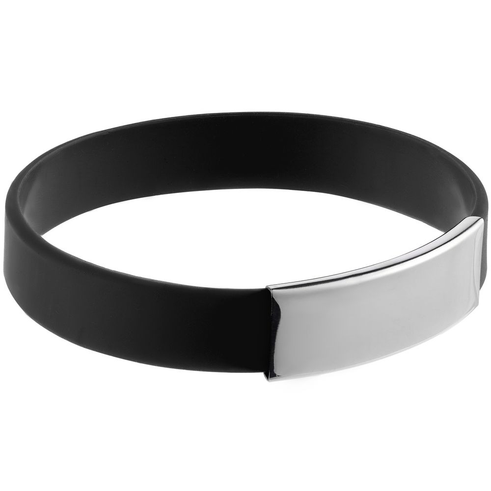 Артикул: P13746.30 — Силиконовый браслет Brisky с металлическим шильдом, черный