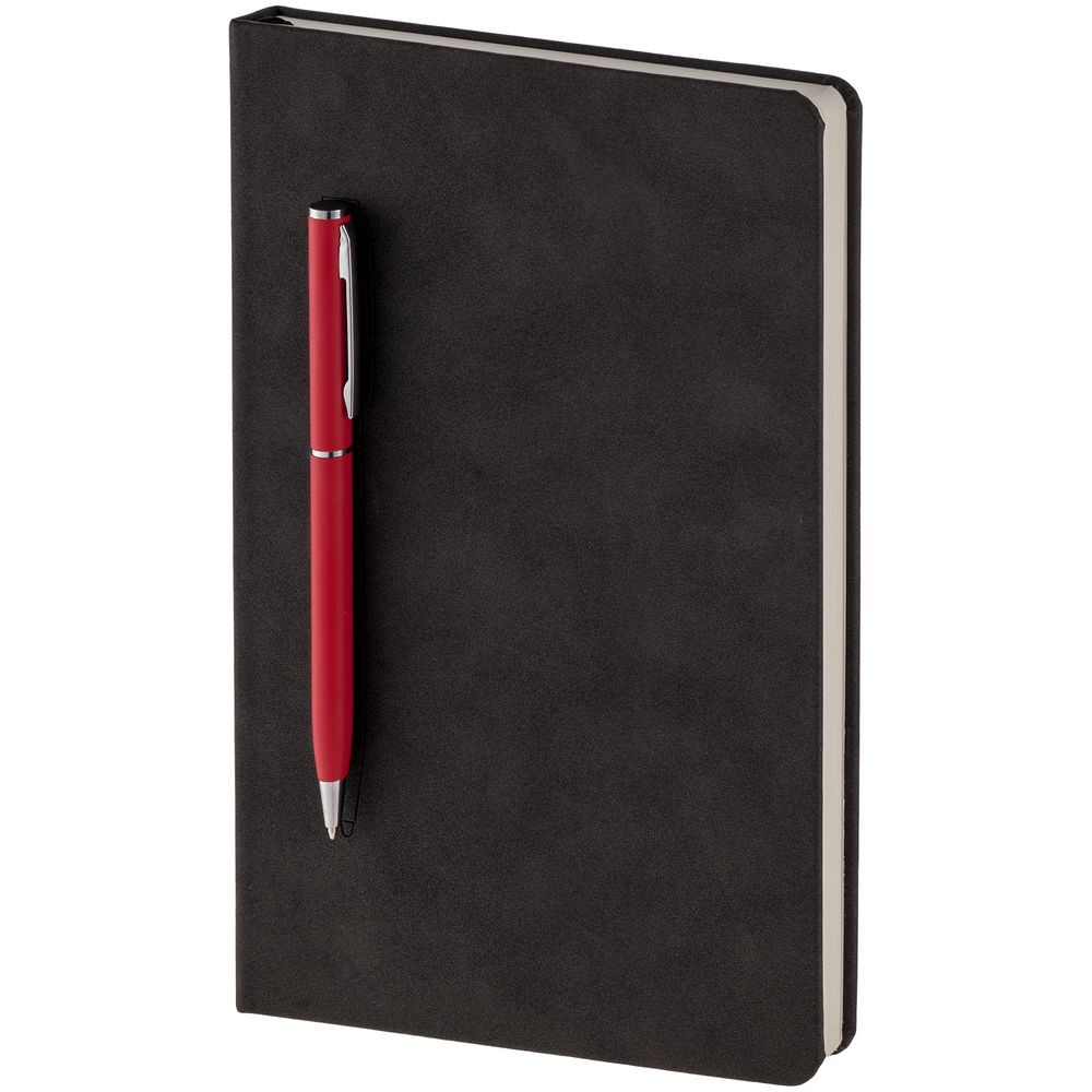Артикул: P15016.50 — Блокнот Magnet Chrome с ручкой, черный с красным